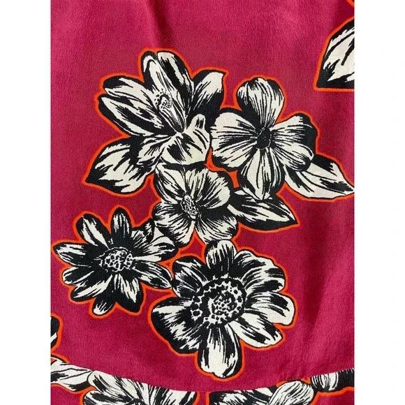 Maeve By Anthropologie Zebella Silk Floral Tank Top Size 6 Sleeveless Maroon - Picture 4 of 12